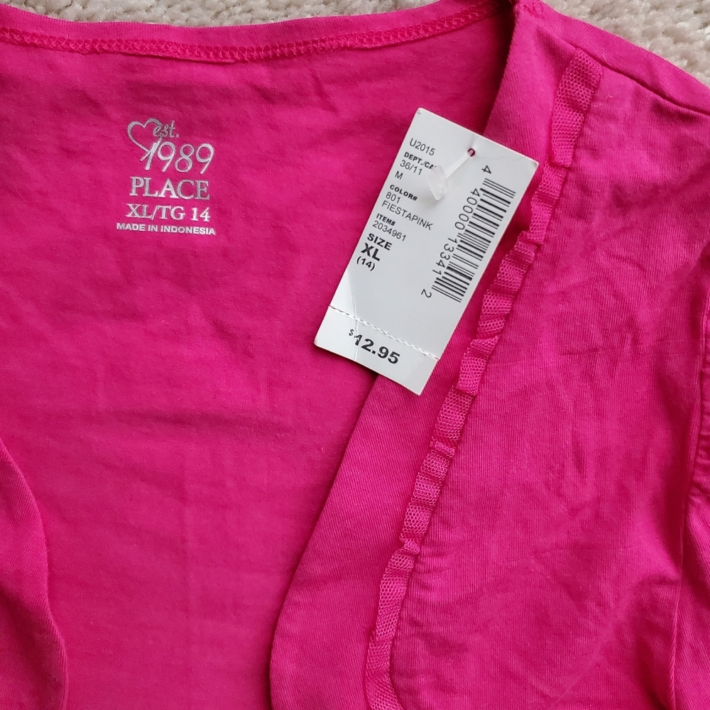 Girls Fushia Shrug sz XL (14)- New